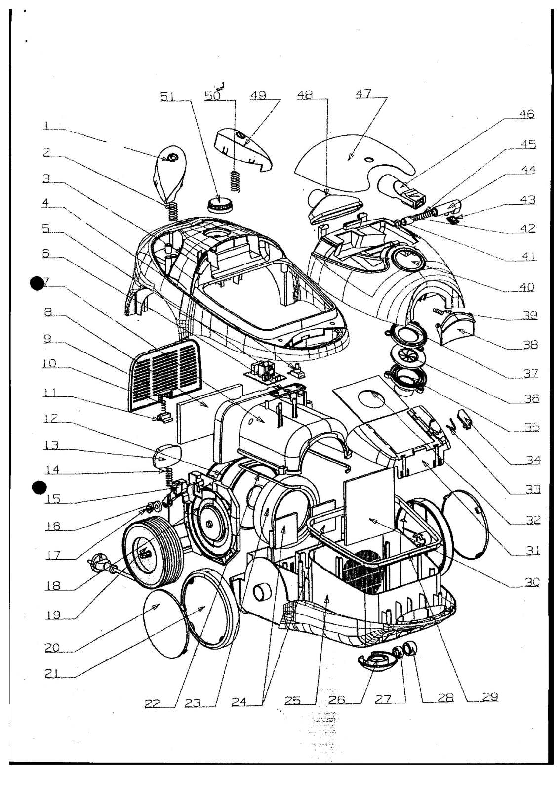 BORK V1101 Spare Parts List