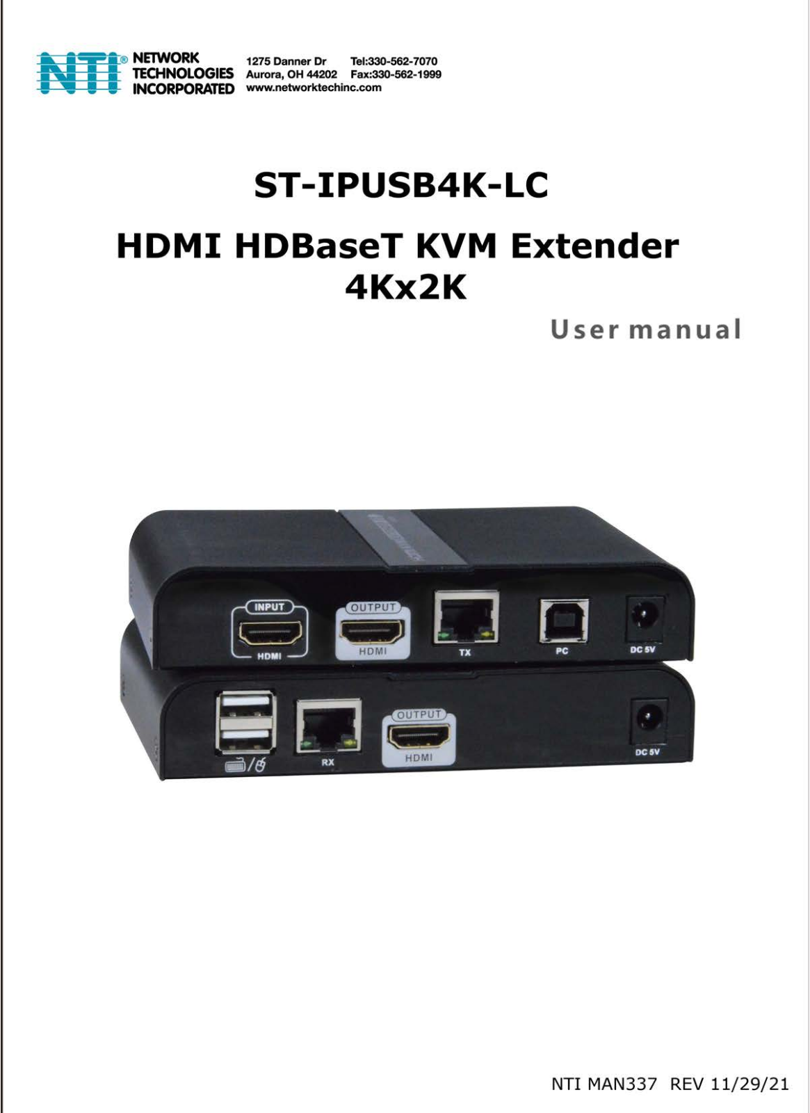 Network Technologies ST-IPUSB4K-LCEU, ST-IPUSB4K-LCAU, ST-IPUSB4K-LCUK, ST-IPUSB4K-LCUNV, ST-IPUSB4K-LC User guide - ManualMachine.com
