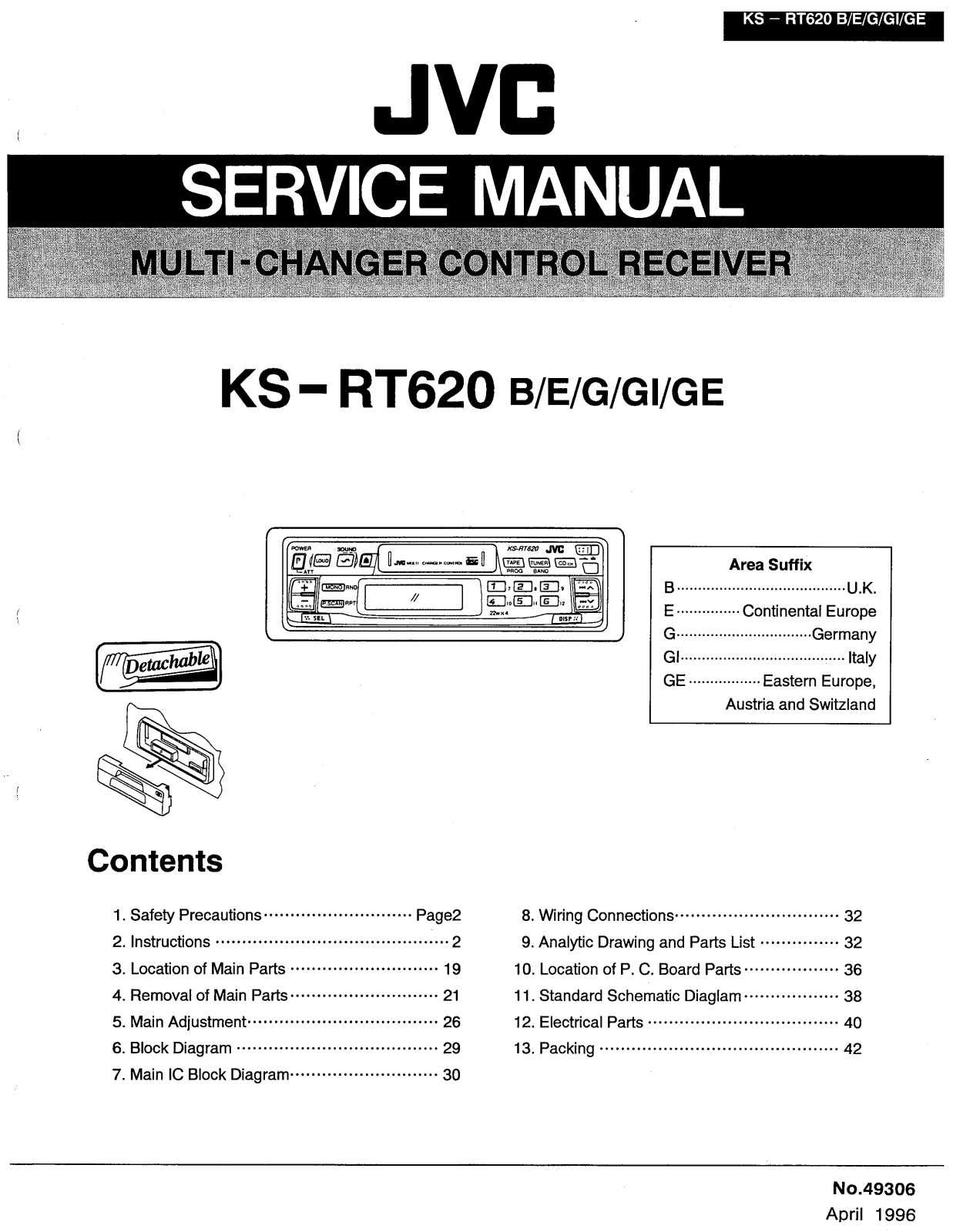 JVC KSRT-620 Service manual