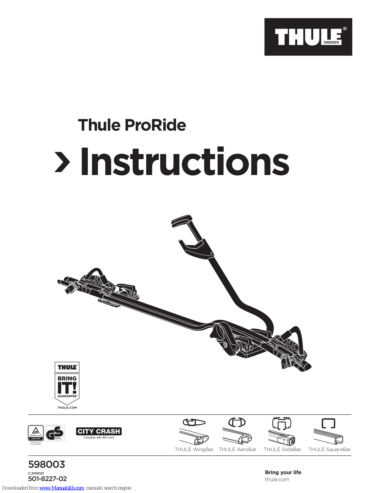 Thule ProRide Instructions Manual - ManualMachine.com