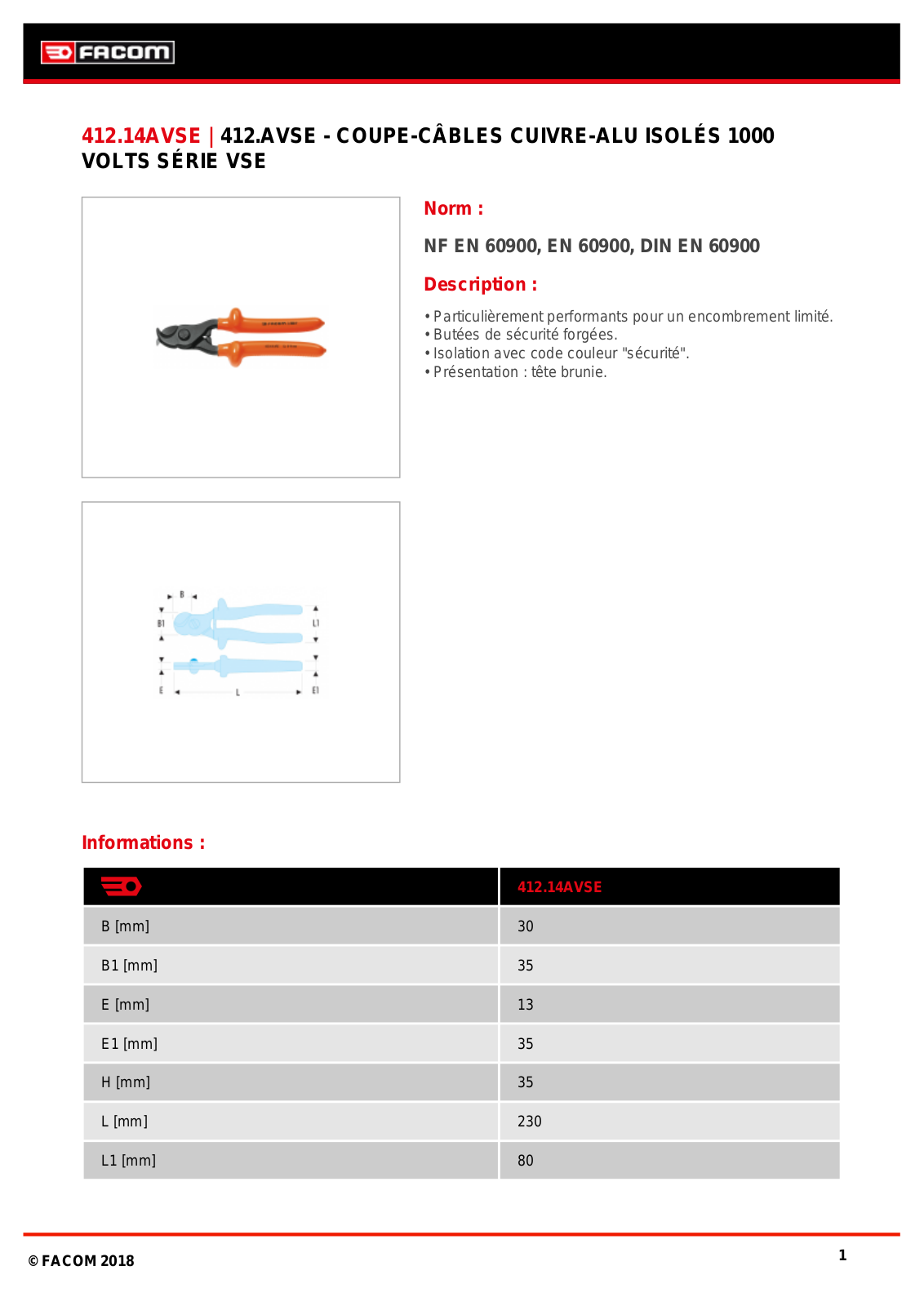 Facom 412.14AVSE Specification - ManualMachine.com