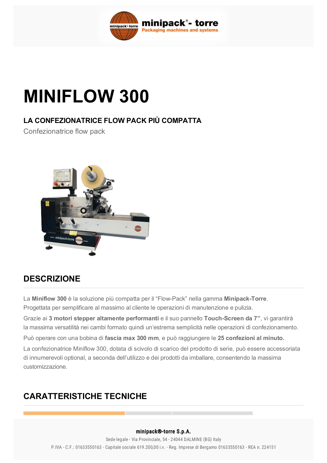 Minipack-Torre MINIFLOW 300 DESCRIPTION