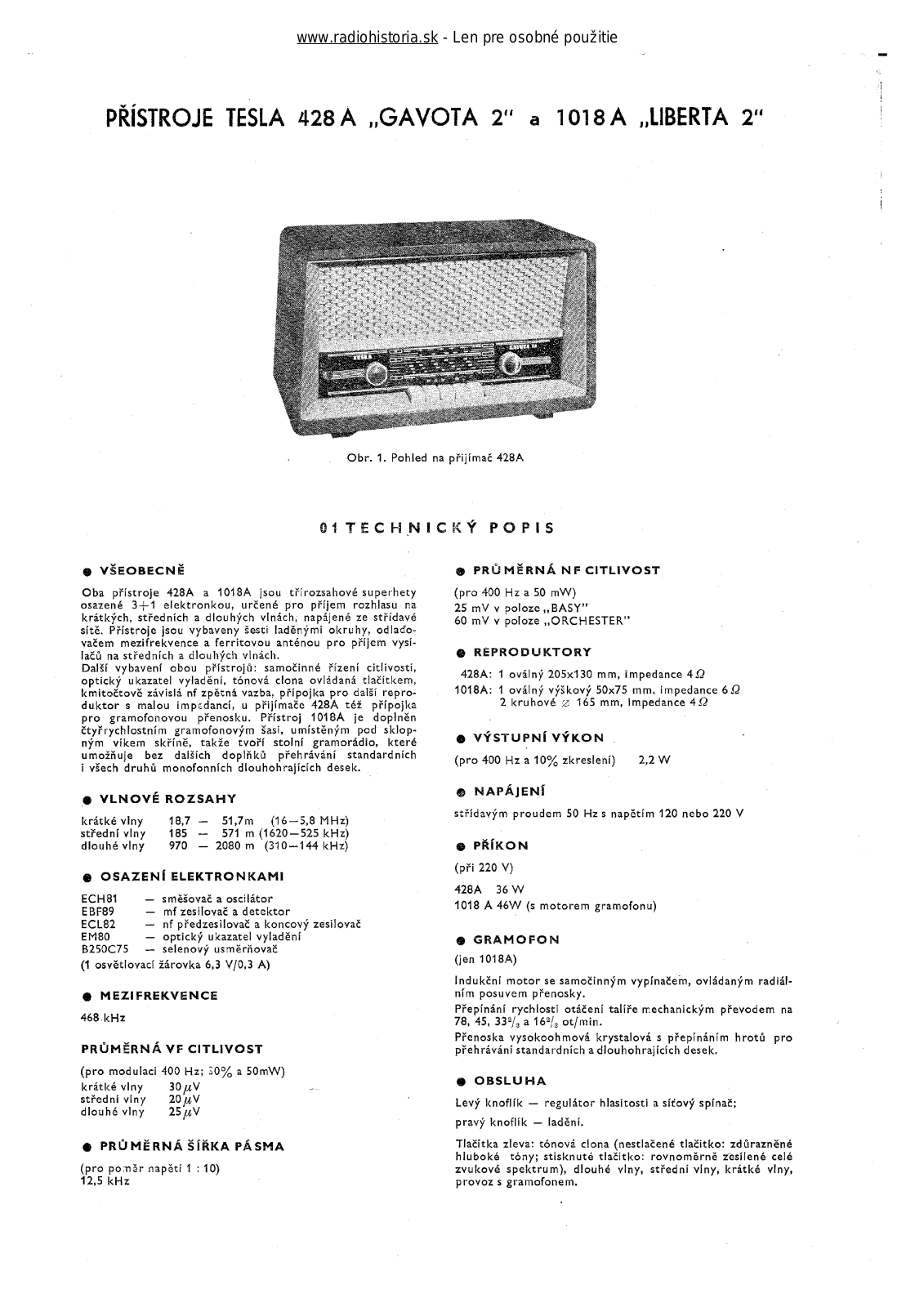 Tesla 428A Gavota 2 User Manual