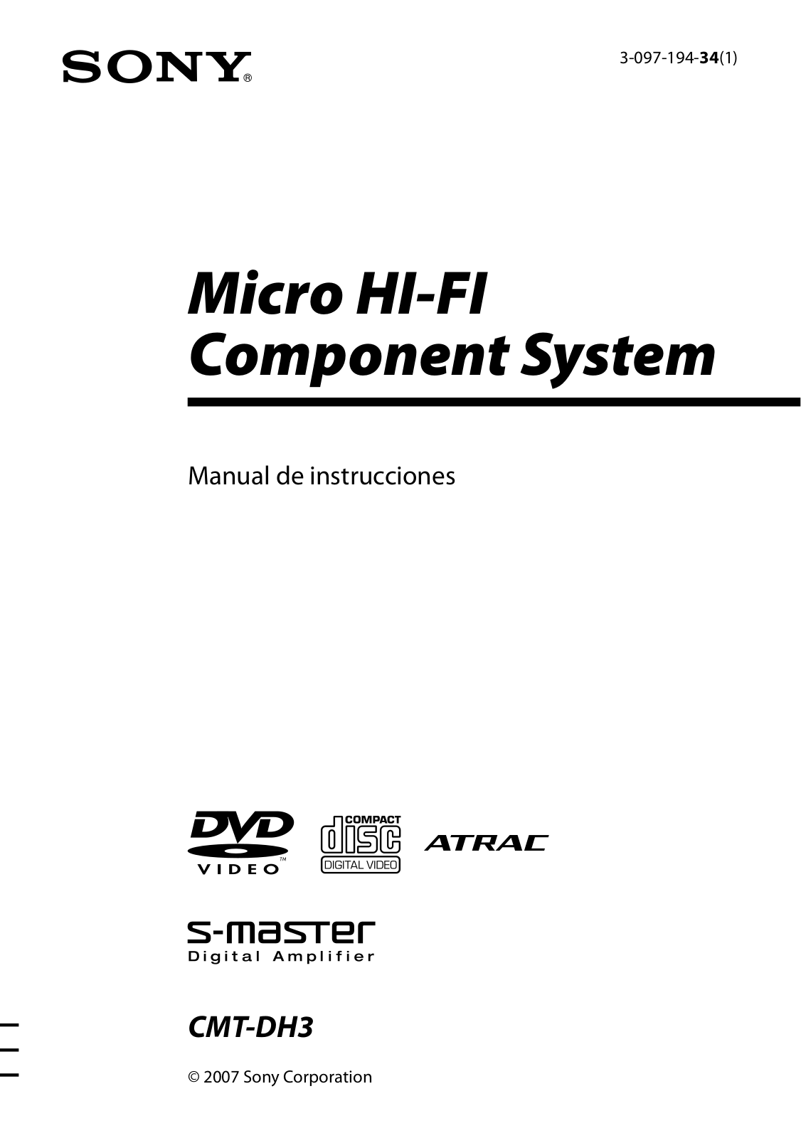 Sony CMT-DH3 User Manual