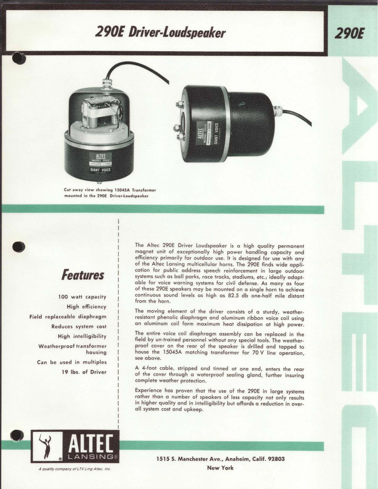 Altec Lansing 290 HF DRIVERS User Manual