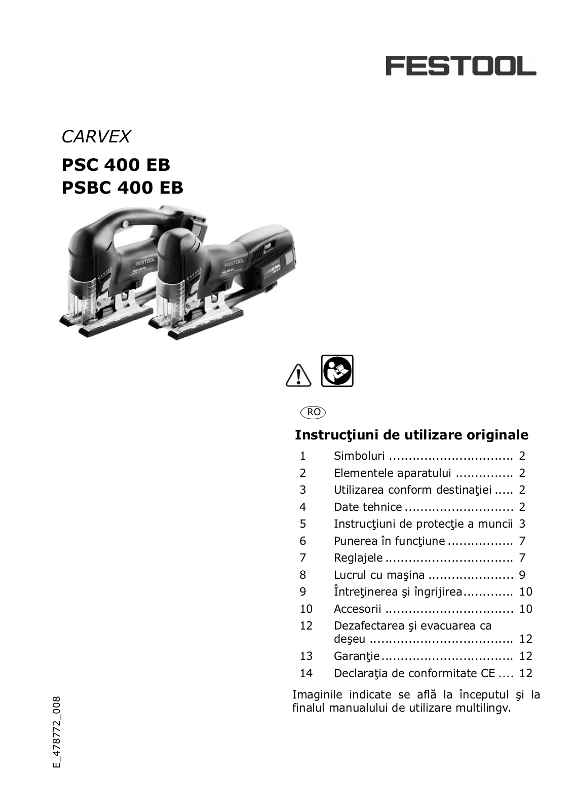 Festool PSBC 400 EB, PSC 400 EB User Manual