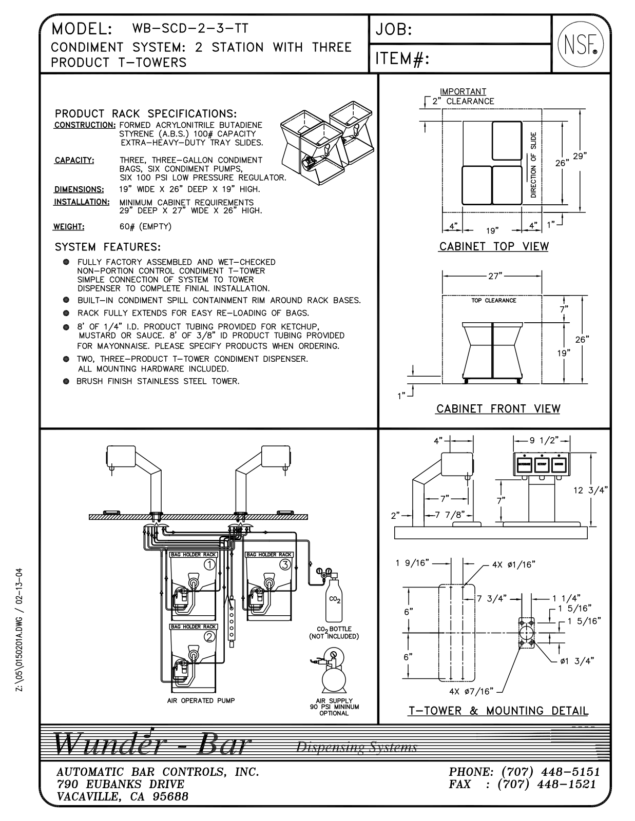 Wunder Bar WB-SCD-2-3-TT User Manual