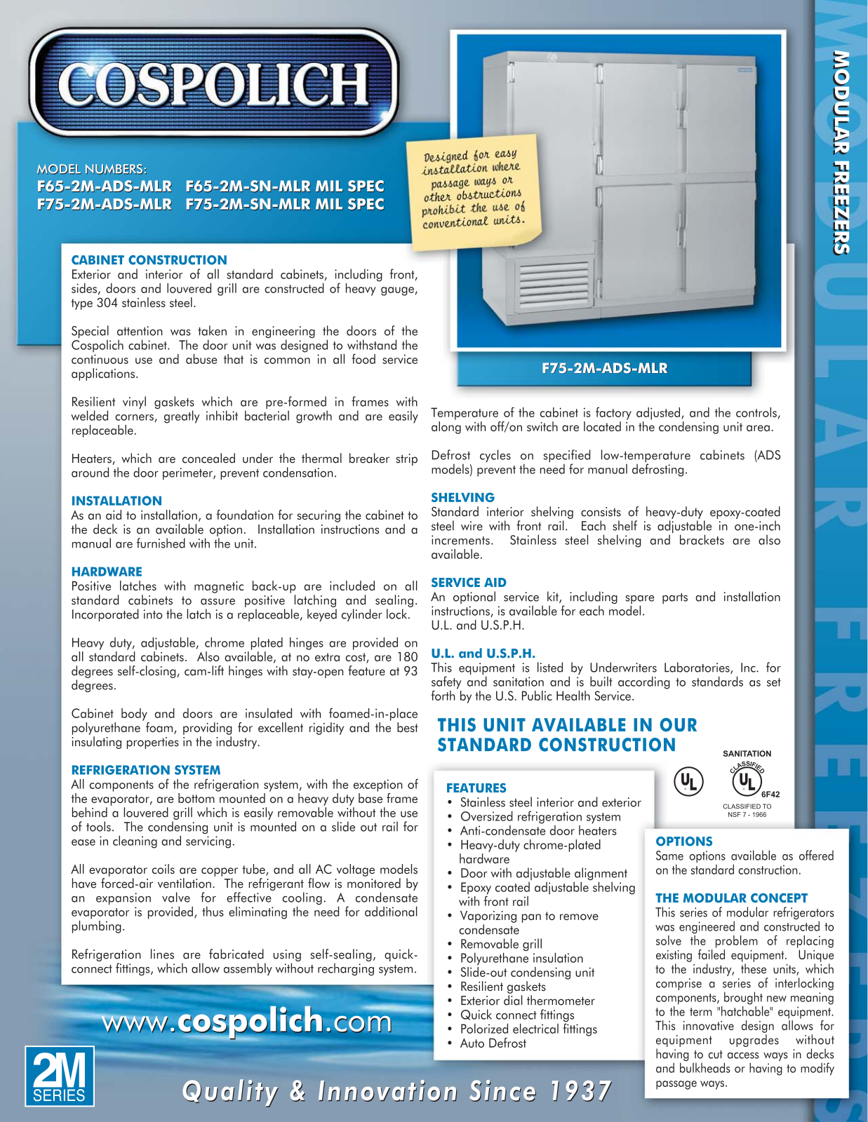 Cospolich F65-2M-ADS-MLR User Manual