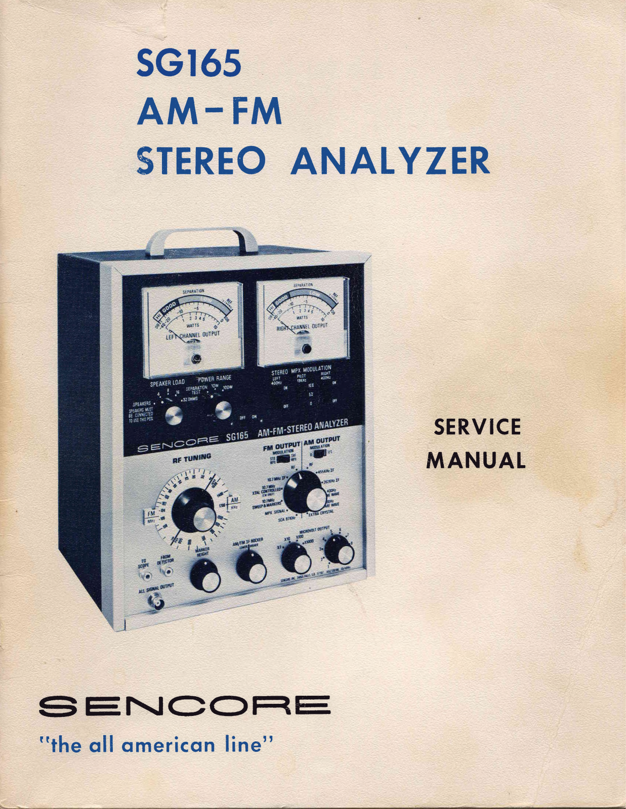 Sencore SG165 Service manual