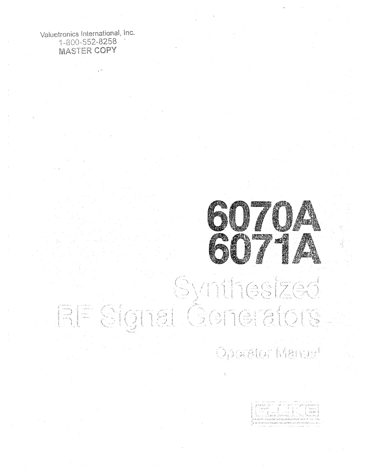 Fluke 6070A User Manual