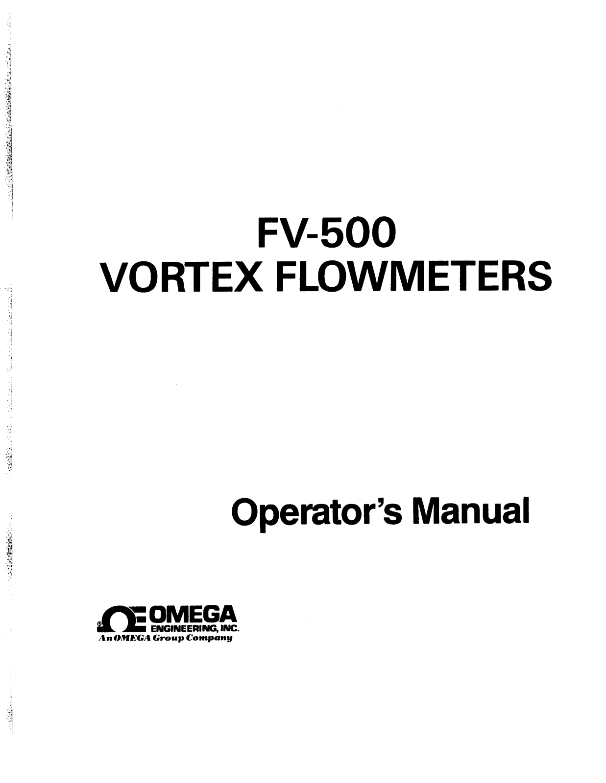 Omega Products FV-500 Installation  Manual