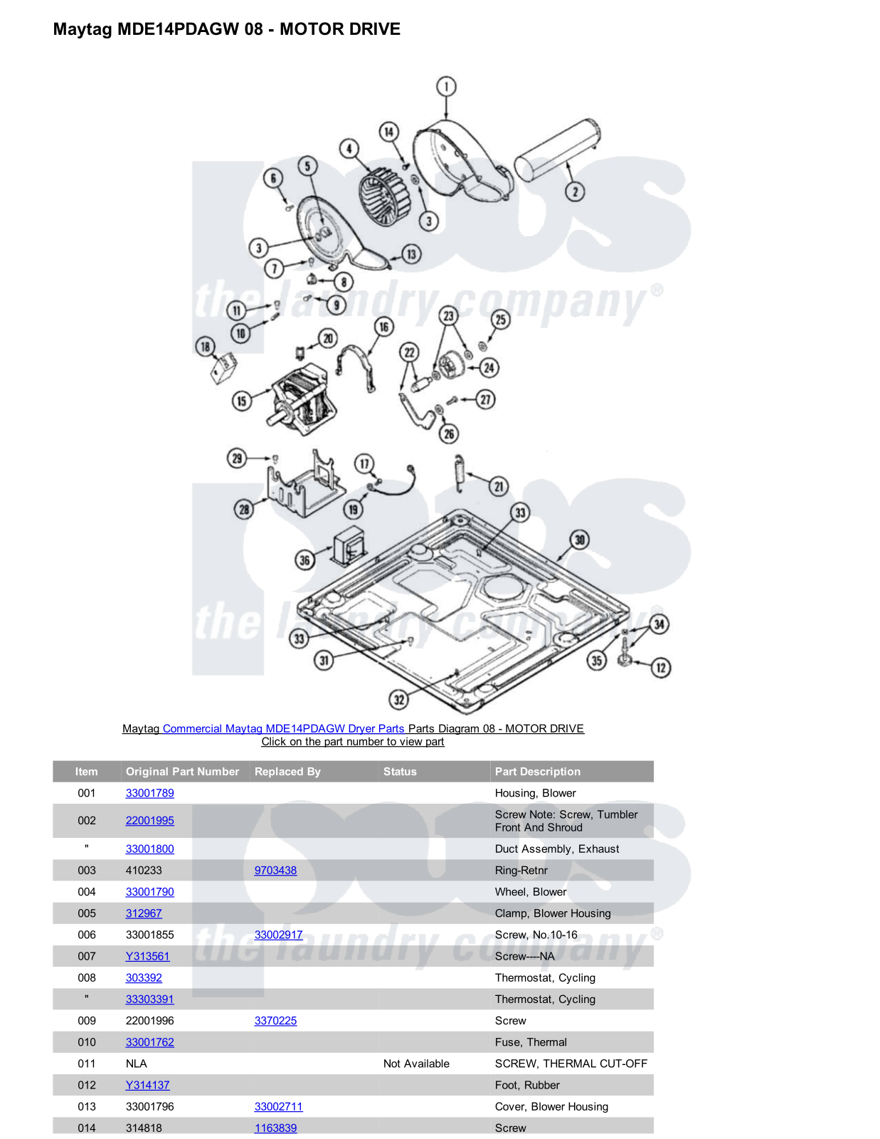 Maytag MDE14PDAGW Parts Diagram