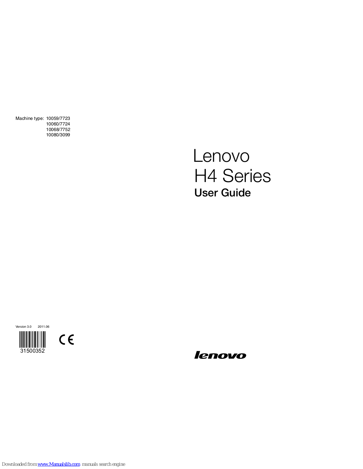 Lenovo H415, 30991DU, 30991NU, 30991RU, H4 Series User Manual