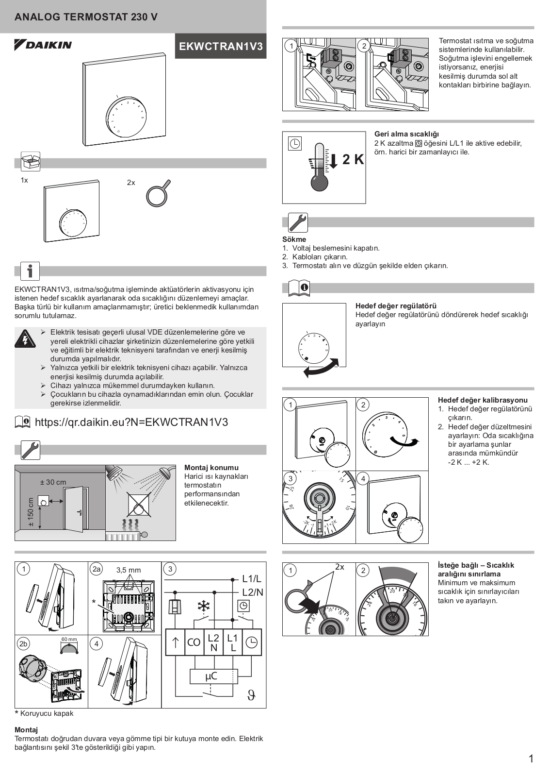 Daikin EKWCTRAN1V3 Operation manuals