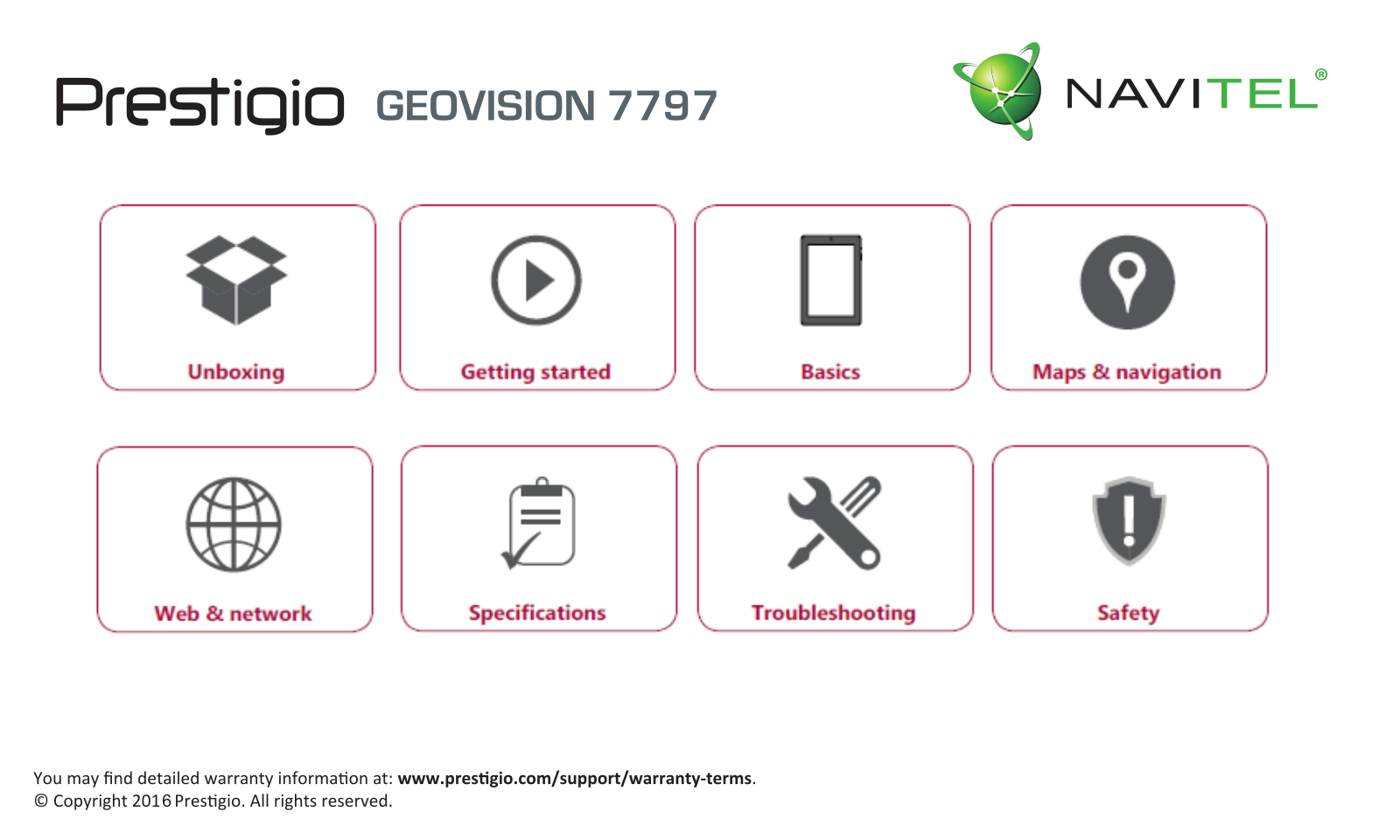 Prestigio GeoVision 7797 Navitel User Manual