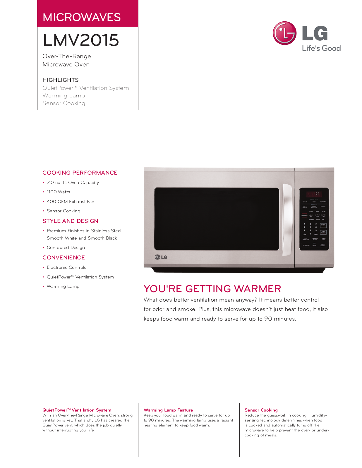 LG LMV2015 User Manual