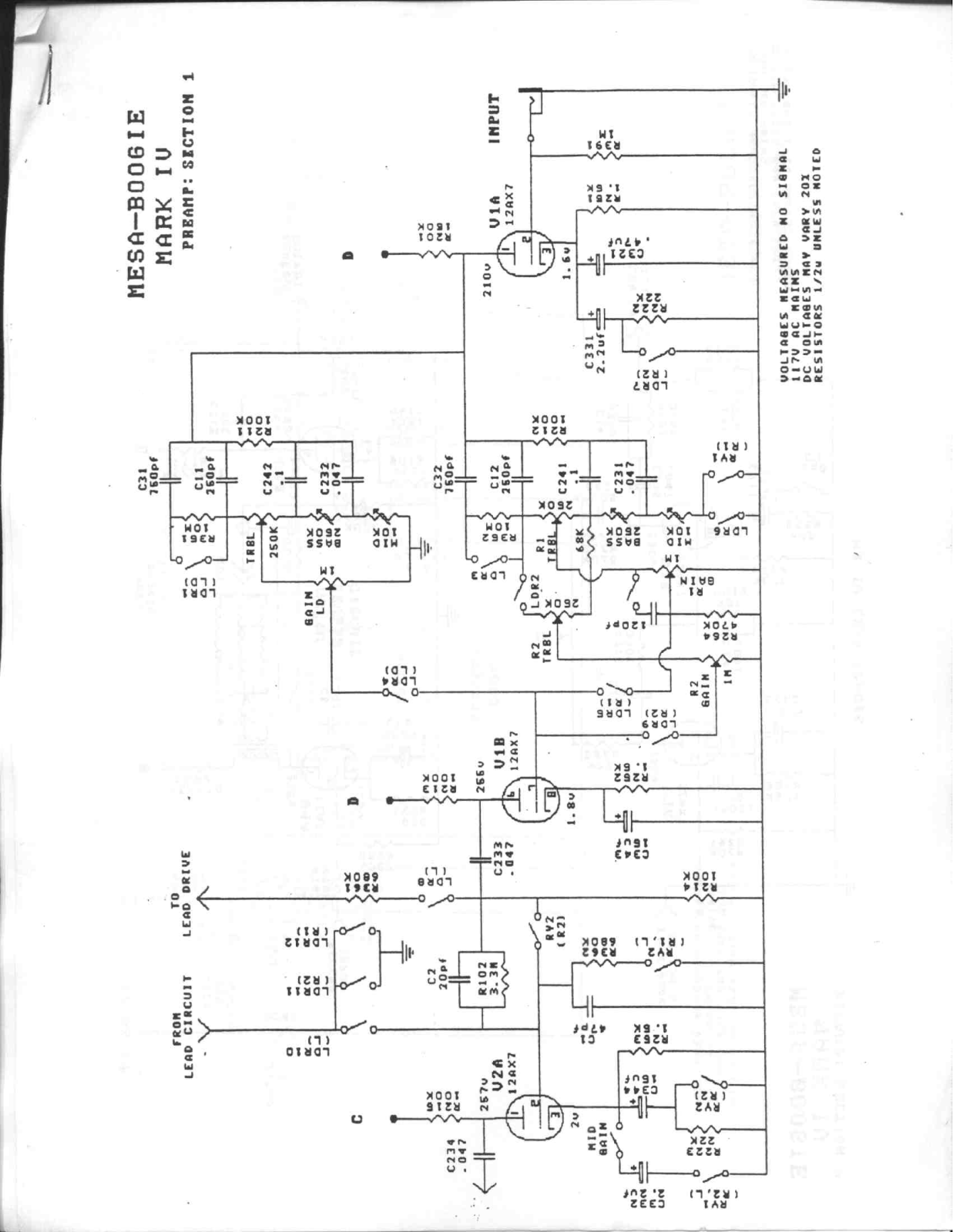 Mesa Boogie mkiv schematic