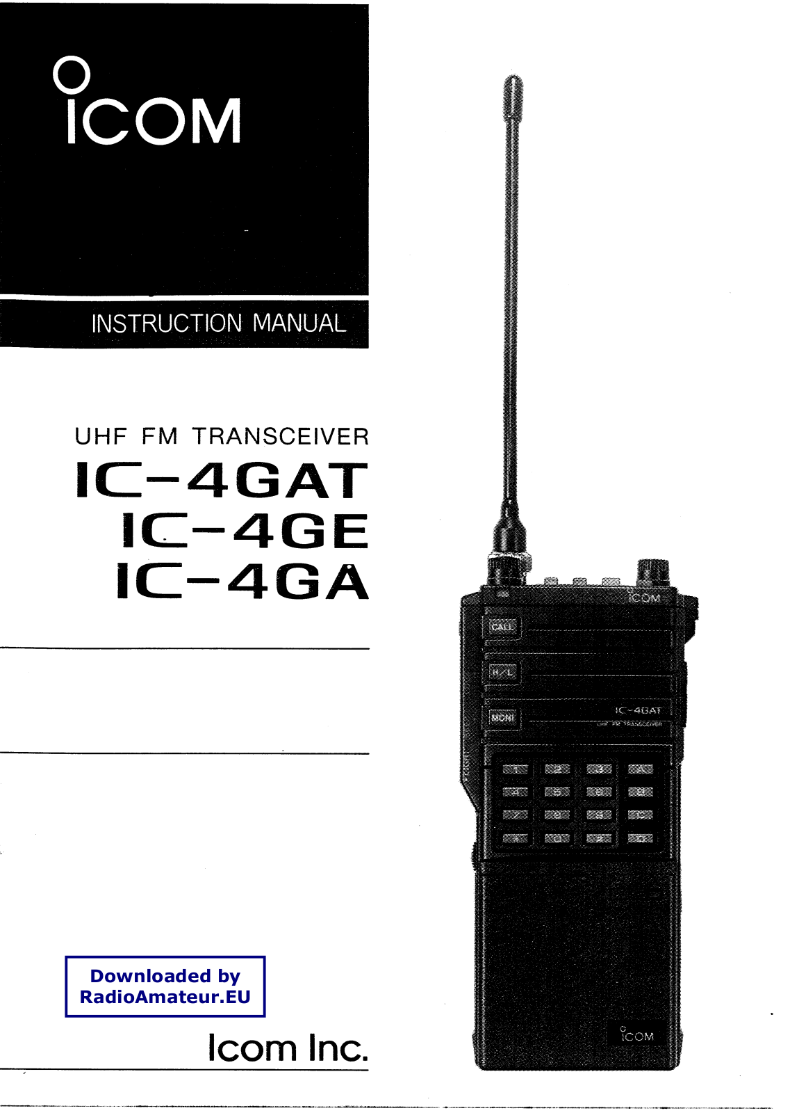 Icom IC4GAT, IC4GE, IC4GA User Manual