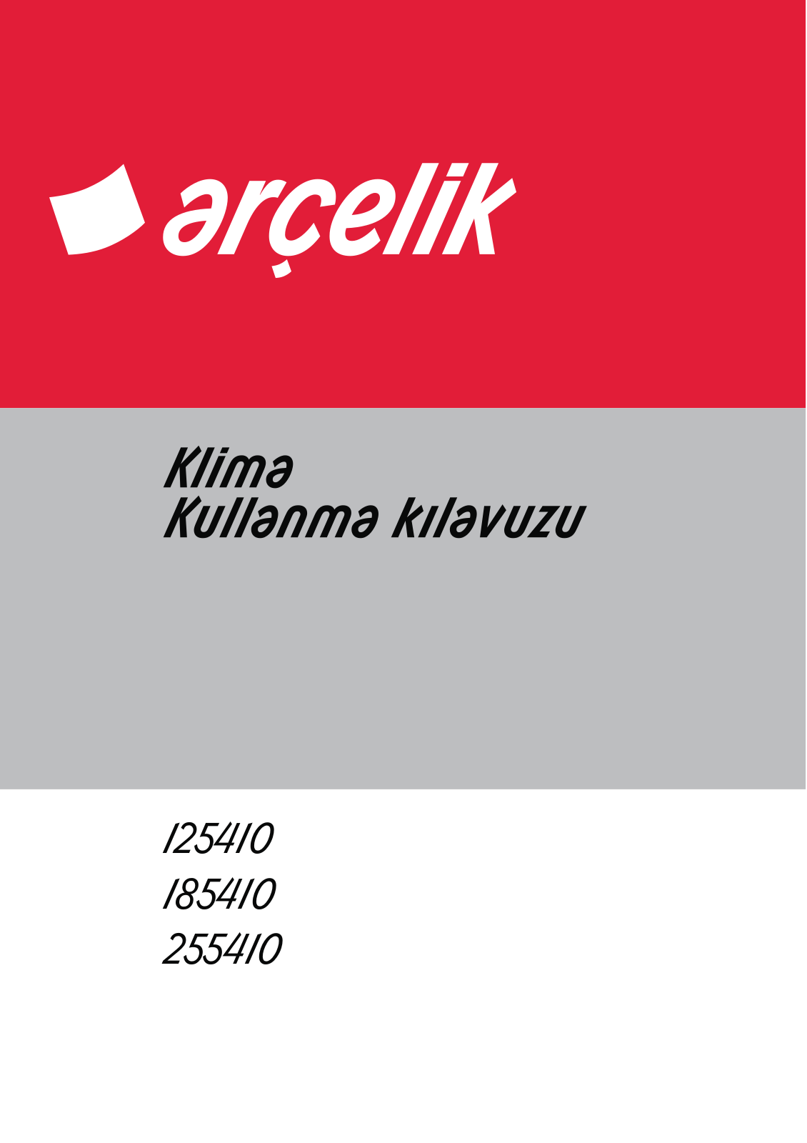 Arçelik 125410, 185410, 255410 User manual