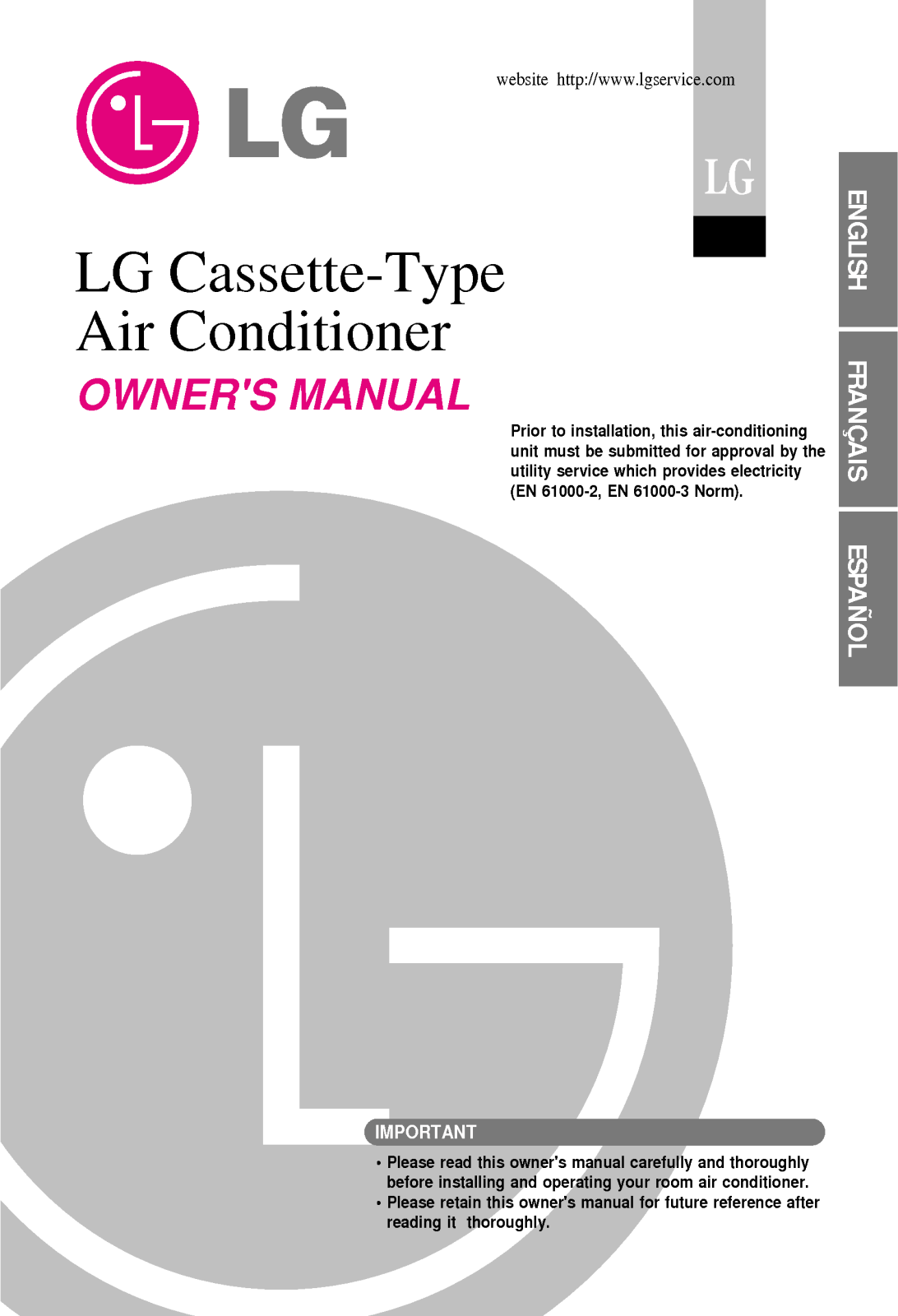 LG LCN240CP, LCU240CP, LCN340CP User Manual