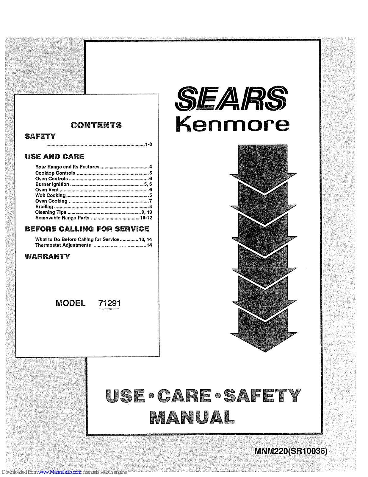 Kenmore 71291 Use, Care, Safety Manual - ManualMachine.com