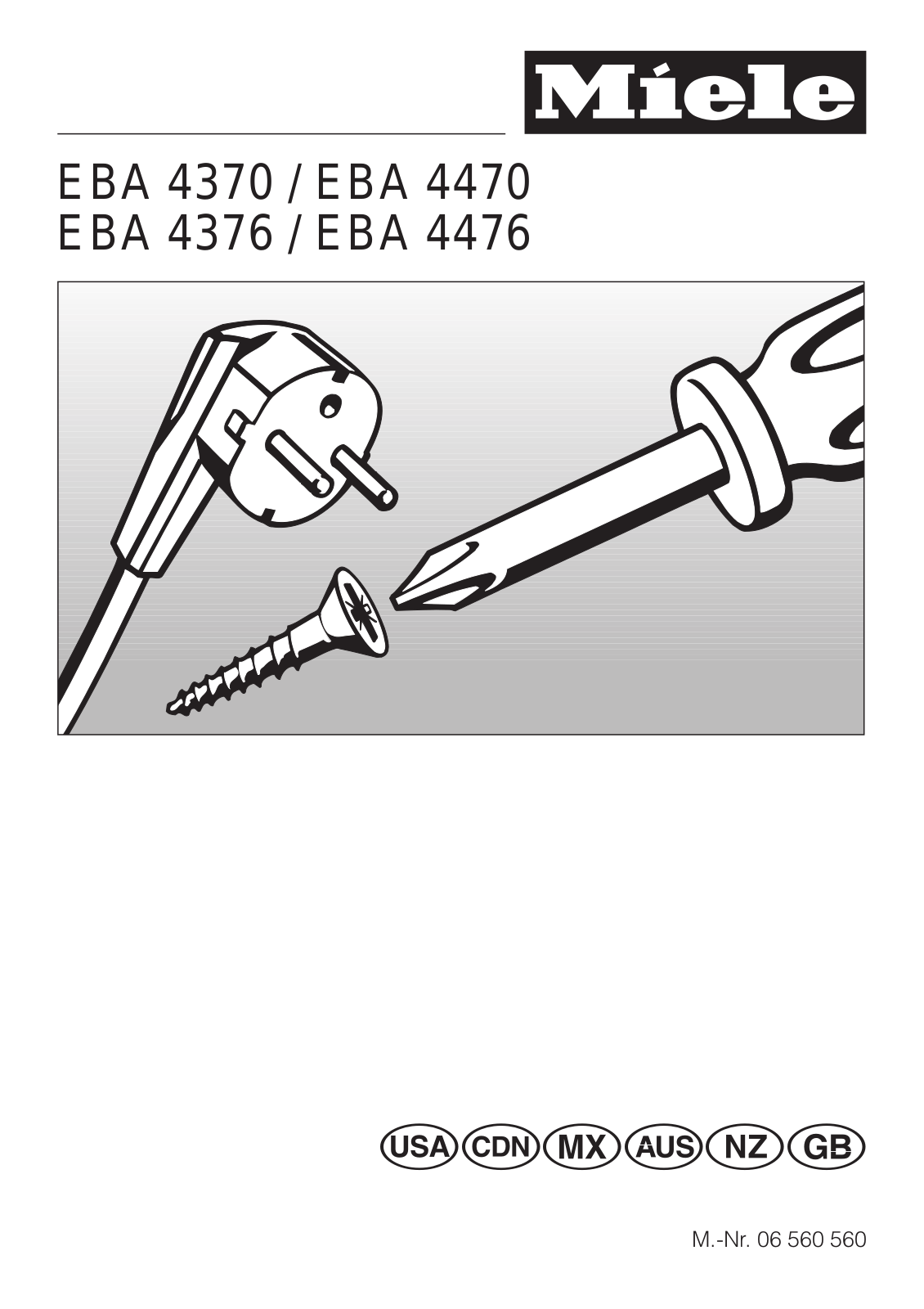 Miele EBA4376, EBA4470, EBA4370, EBA4476 installation guide