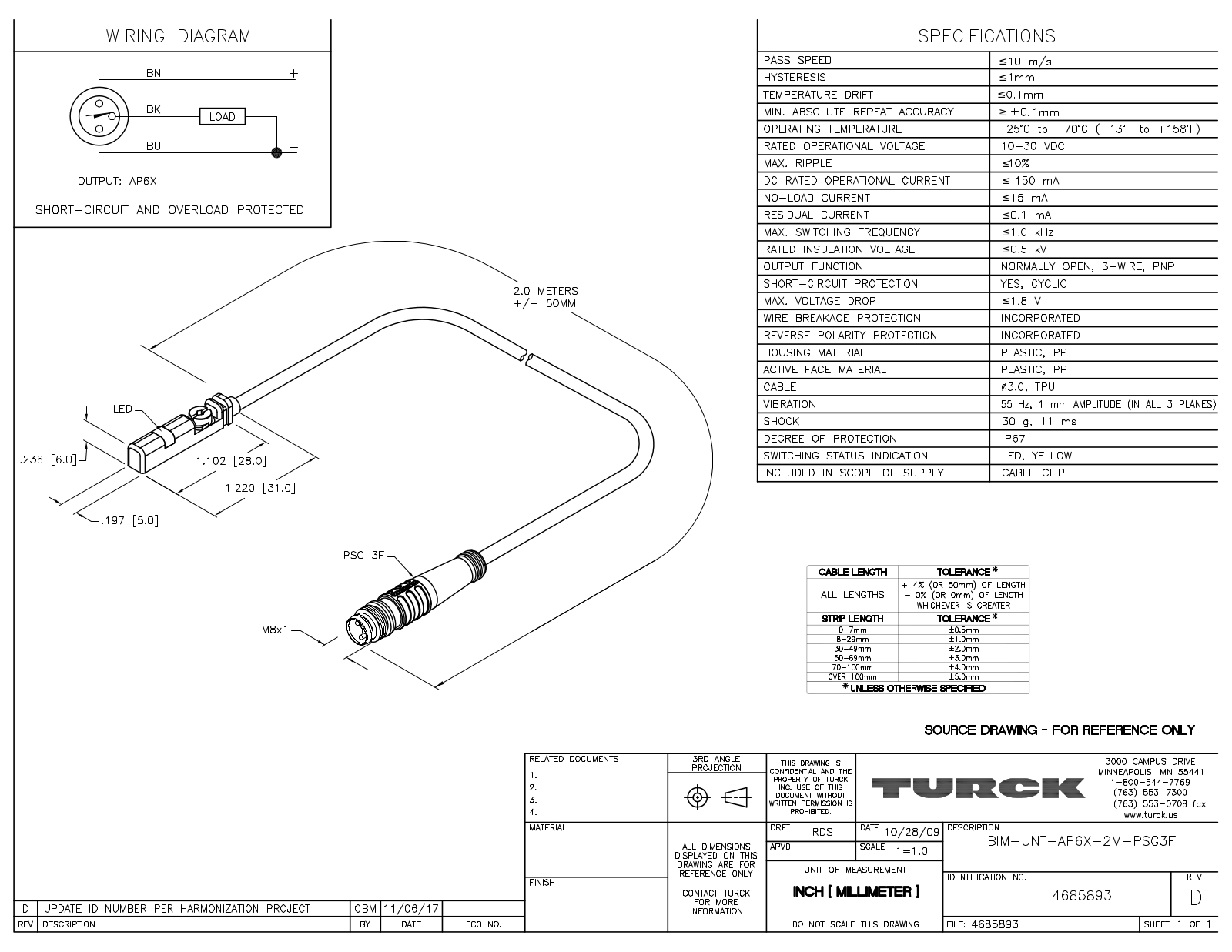 Turck BIM-UNT-AP6X-2-PSG3F Data Sheet