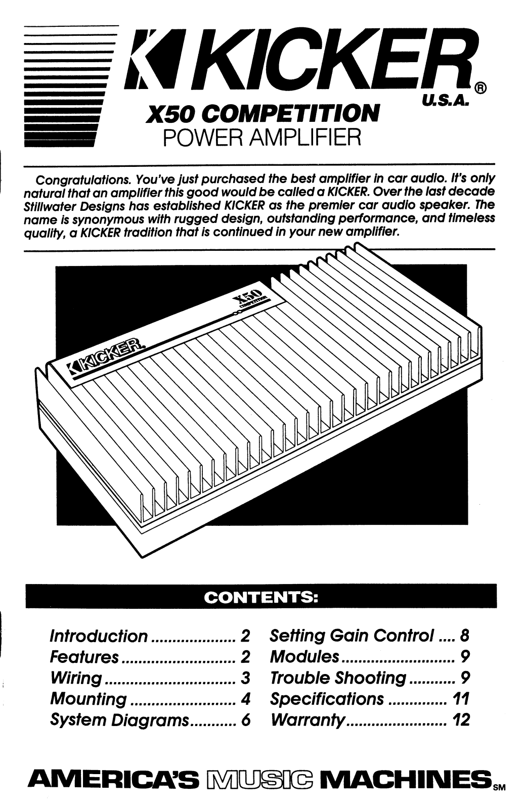 Kicker x50 User Manual