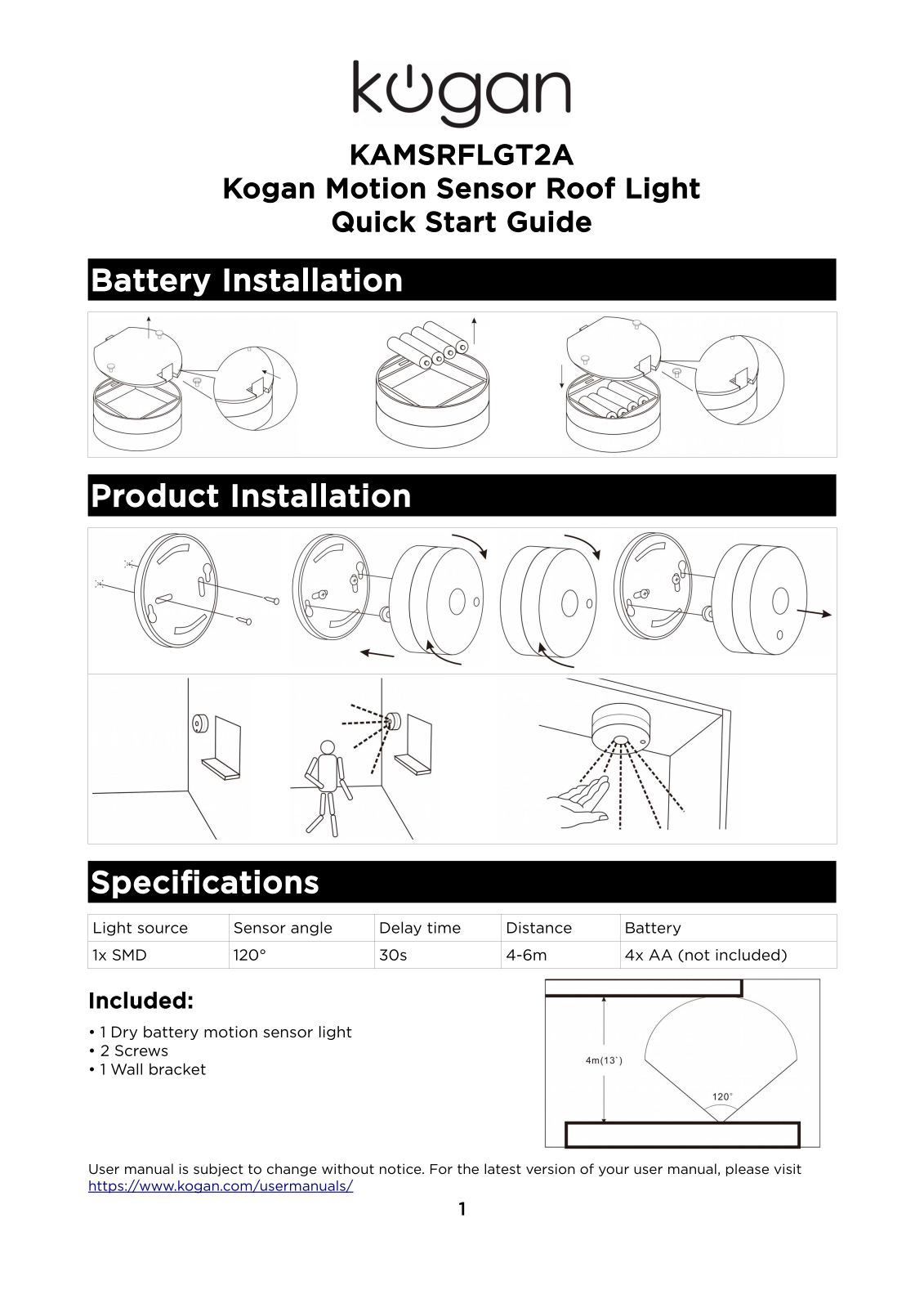 Kogna KAMSRFLGT2A User Manual