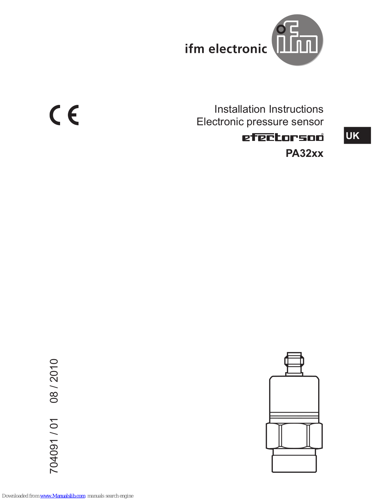 IFM Electronic PA3220, PA3221, PA3222, PA3223, PA3224 Installation Instructions Manual