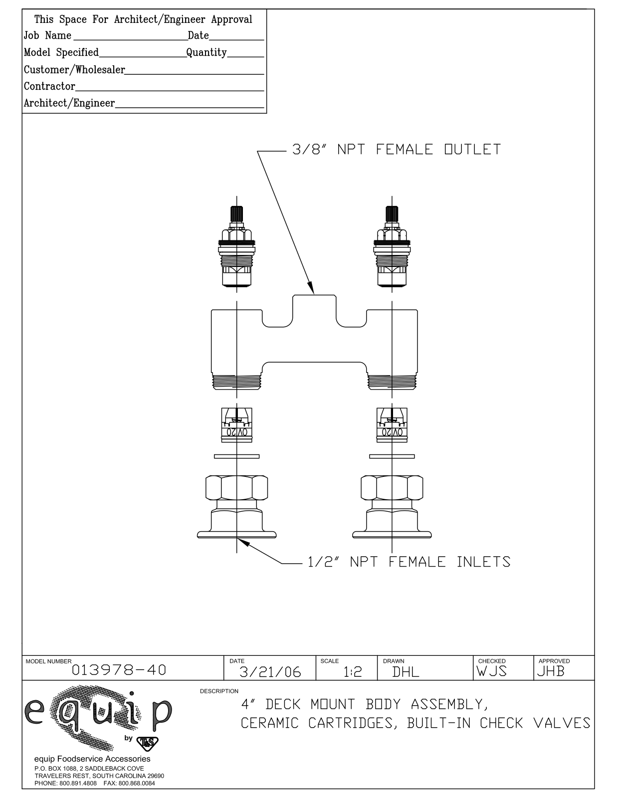 T&S Brass 013978-40 User Manual