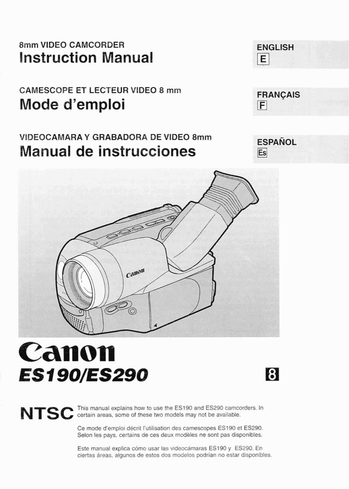 Canon ES190, ES290 Instruction Manual