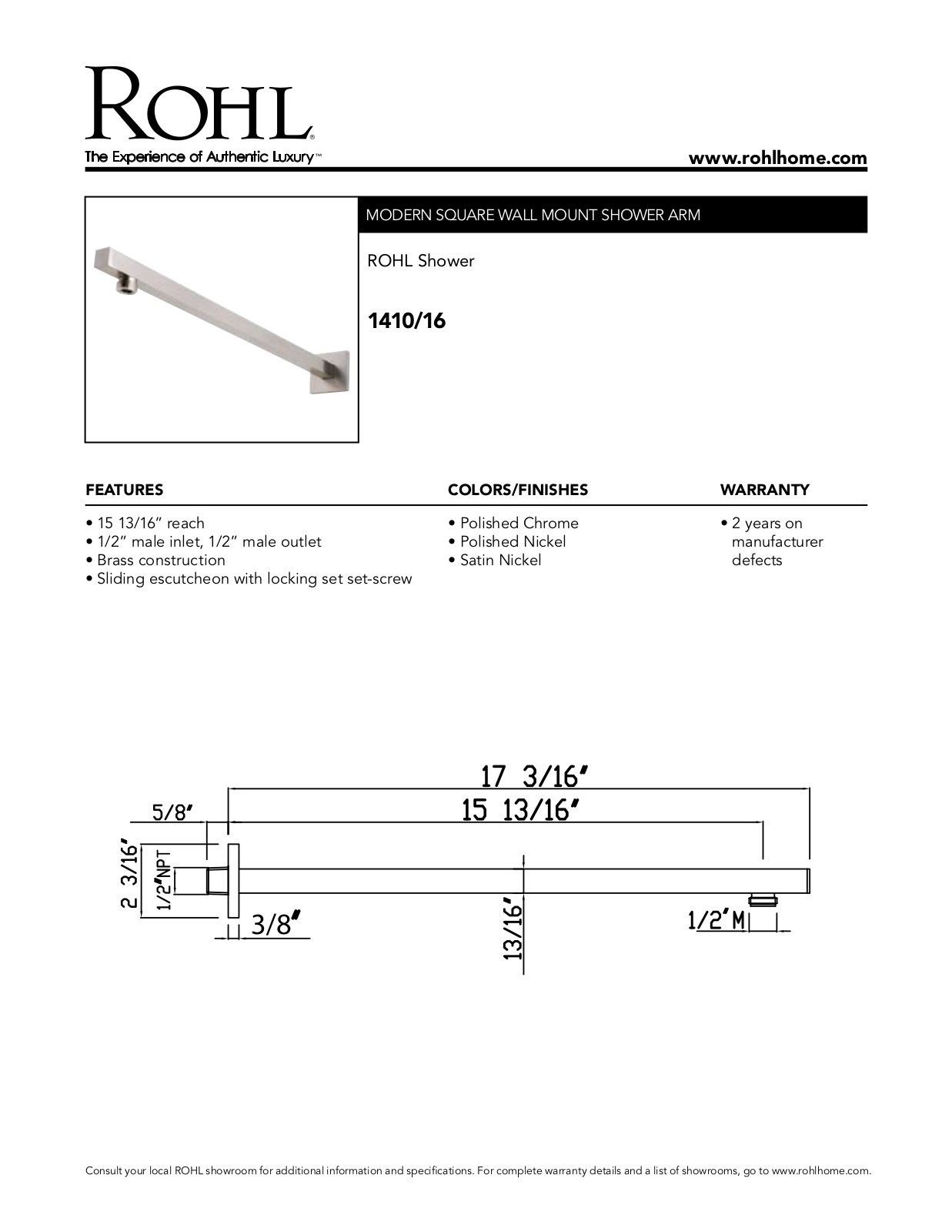 Rohl 141016STN User Manual