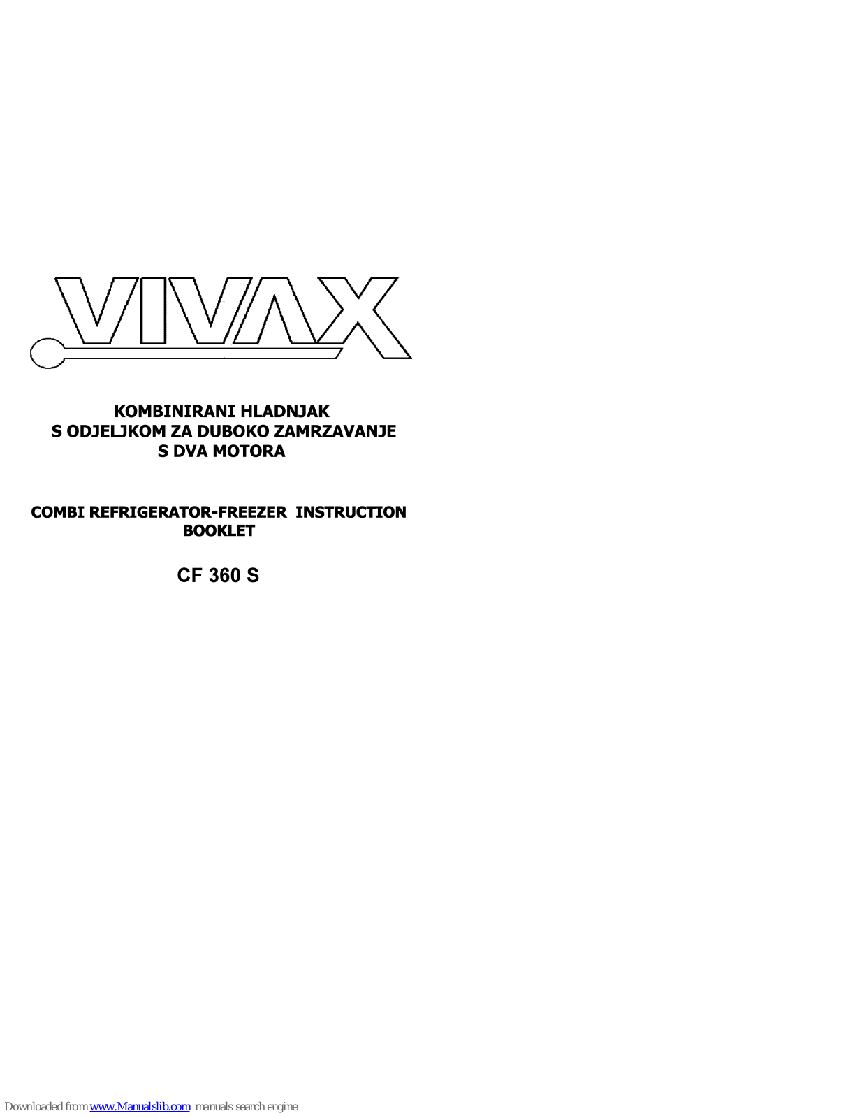 Vivax CF 360 S Instruction Booklet