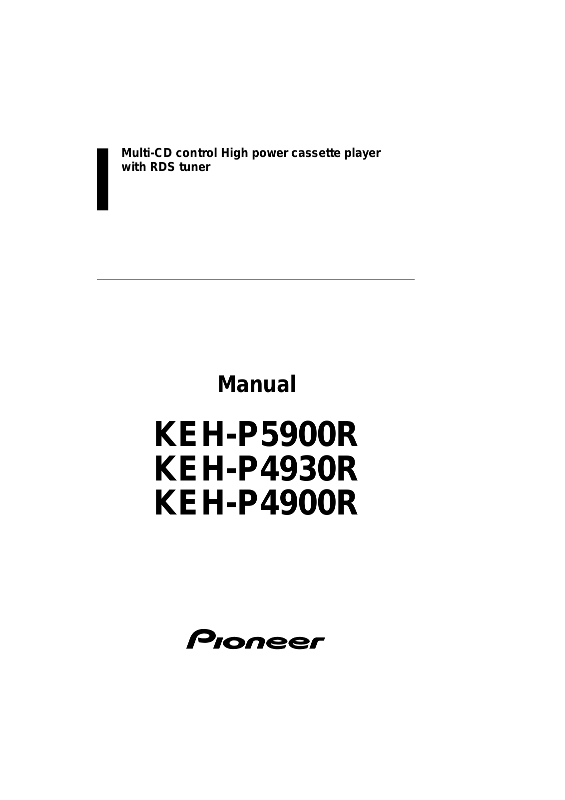 Pioneer KEH-P5900R User Manual