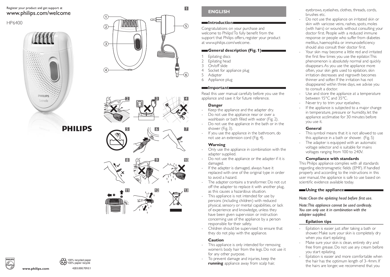 Philips HP6400 User Manual