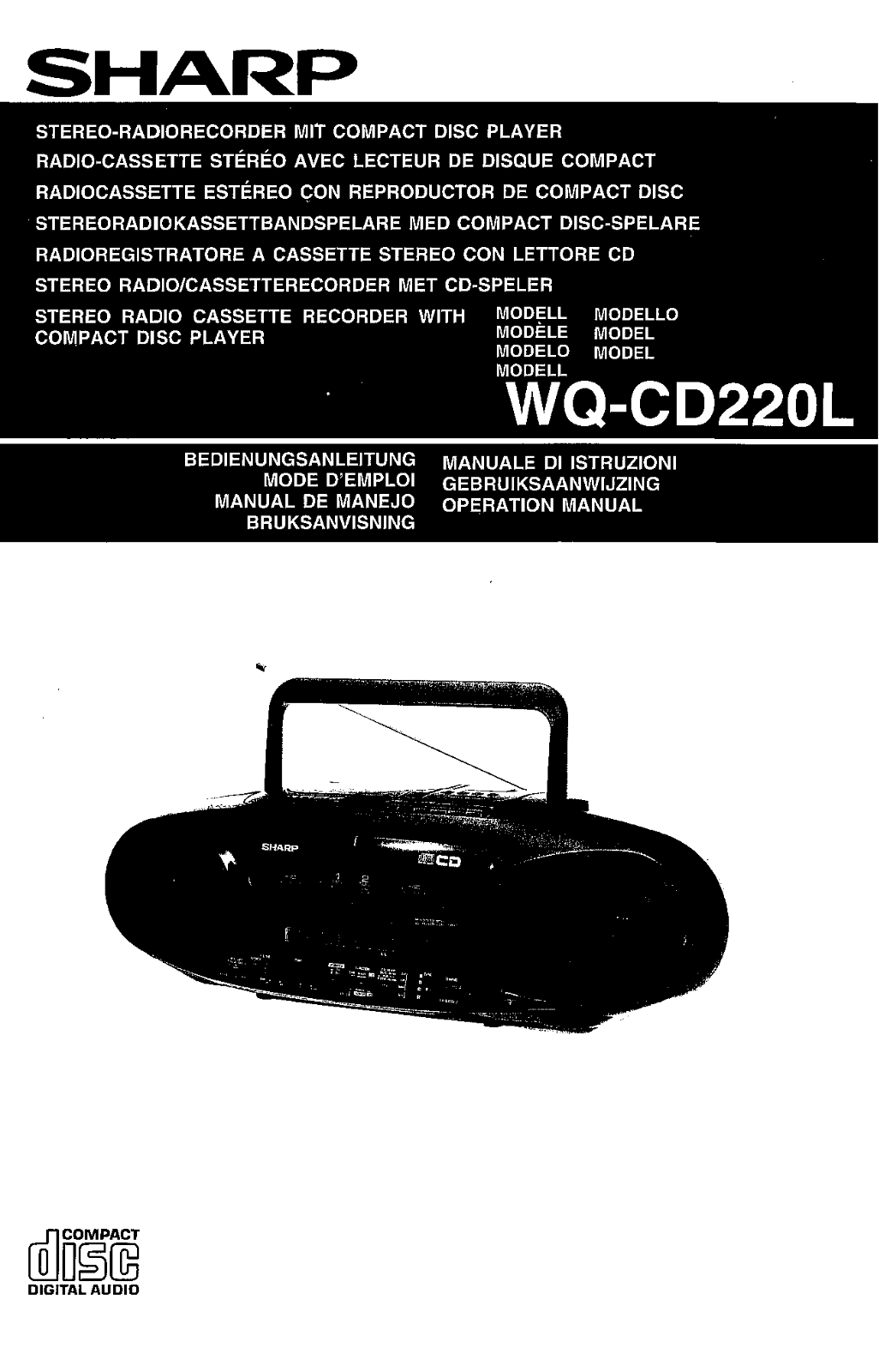 Sharp WQ-CD220L Operation Manual