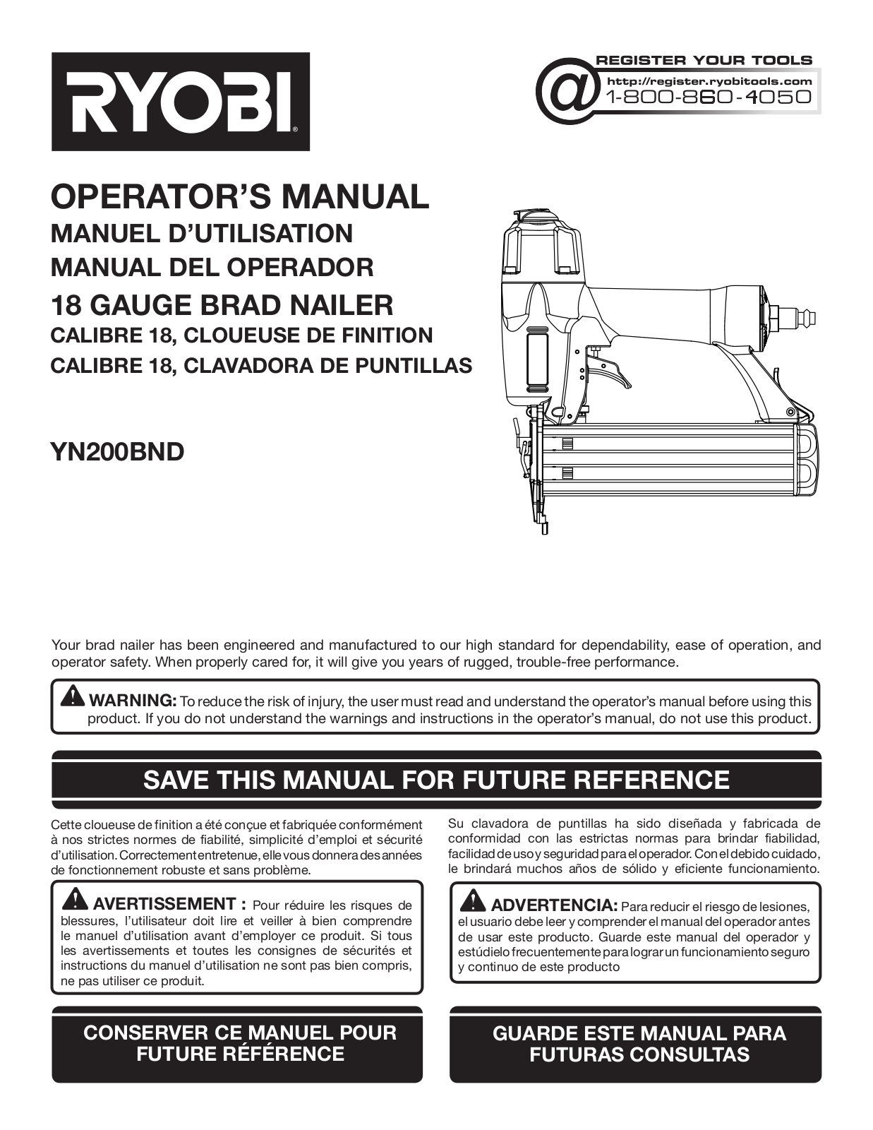 Ryobi YN200BND User Manual