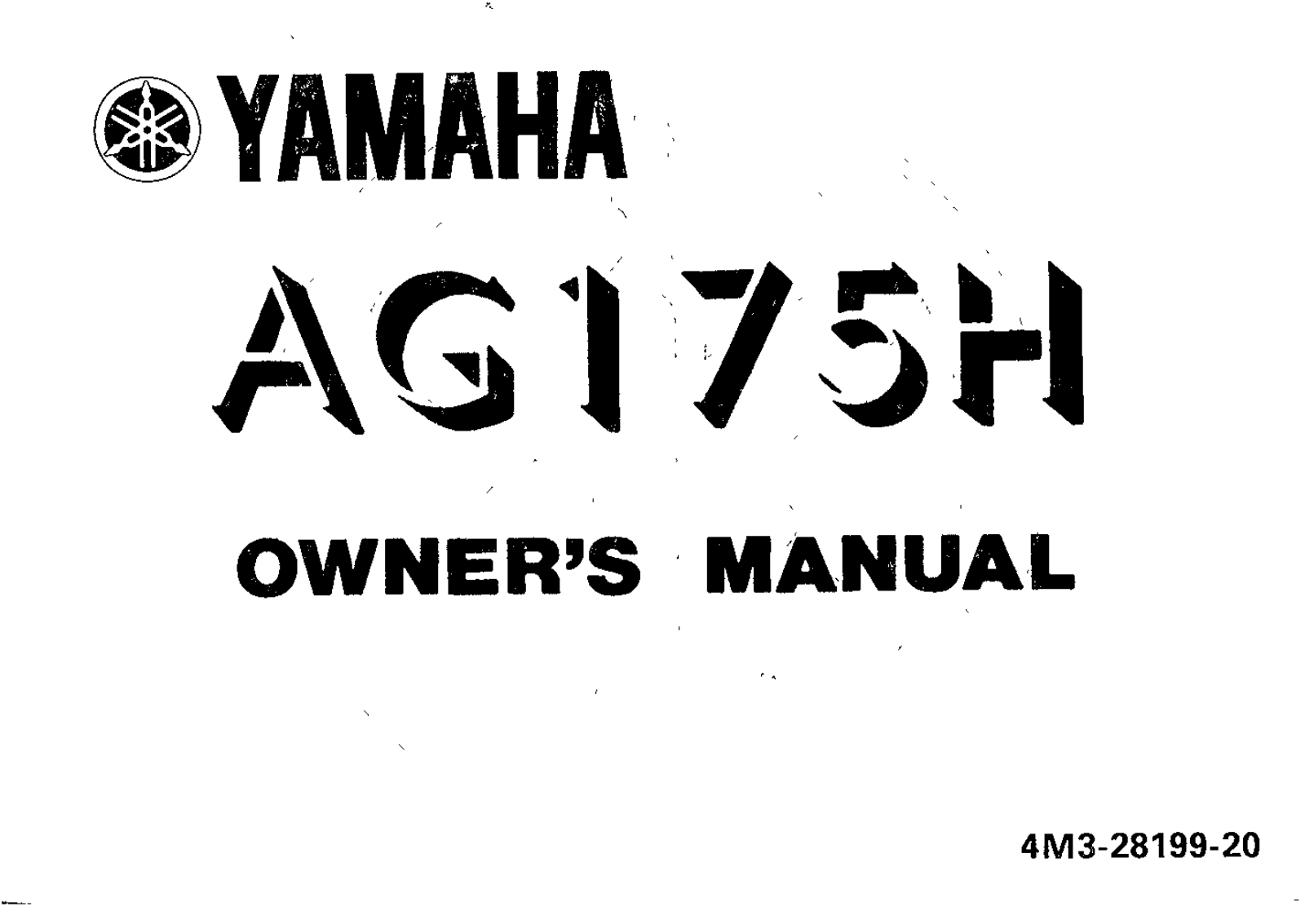 Yamaha AG175 H Owner's manual