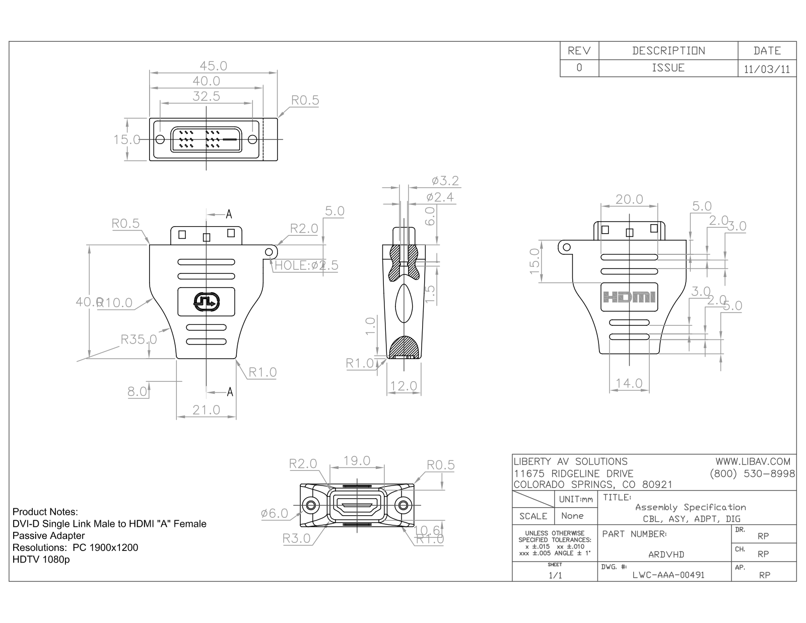 Liberty AV ARDVHD User Manual