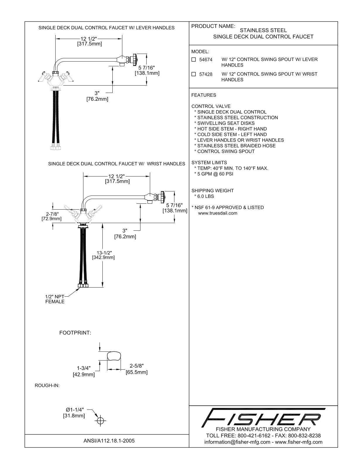 Fisher Manufacturing 54674 User Manual