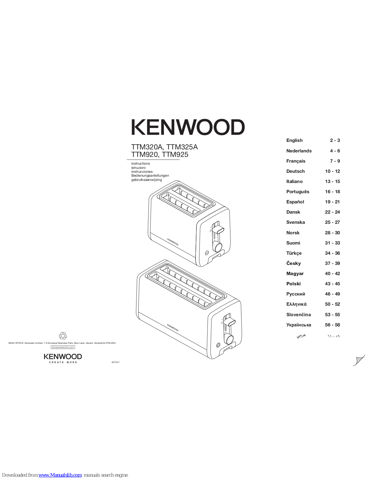 Kenwood TTM320A, TTM325A, TTM920, TTM925 Instruction Manual