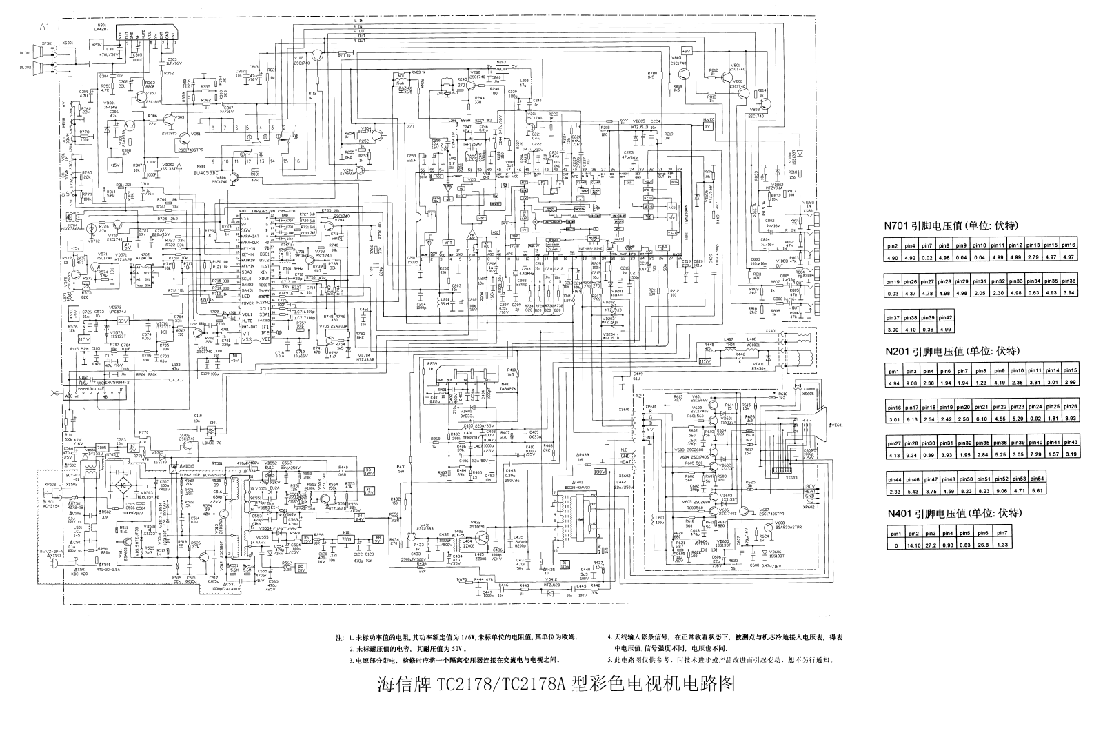 Hisense TC2178, TC2178A Schematic