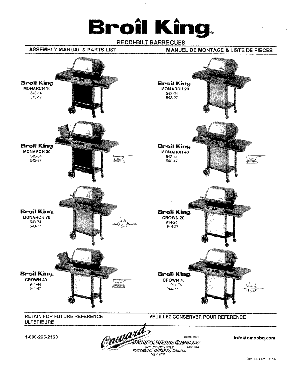 Broil King 543-14, 543-17, 543-24, 543-27, 543-34 Installation Instruction