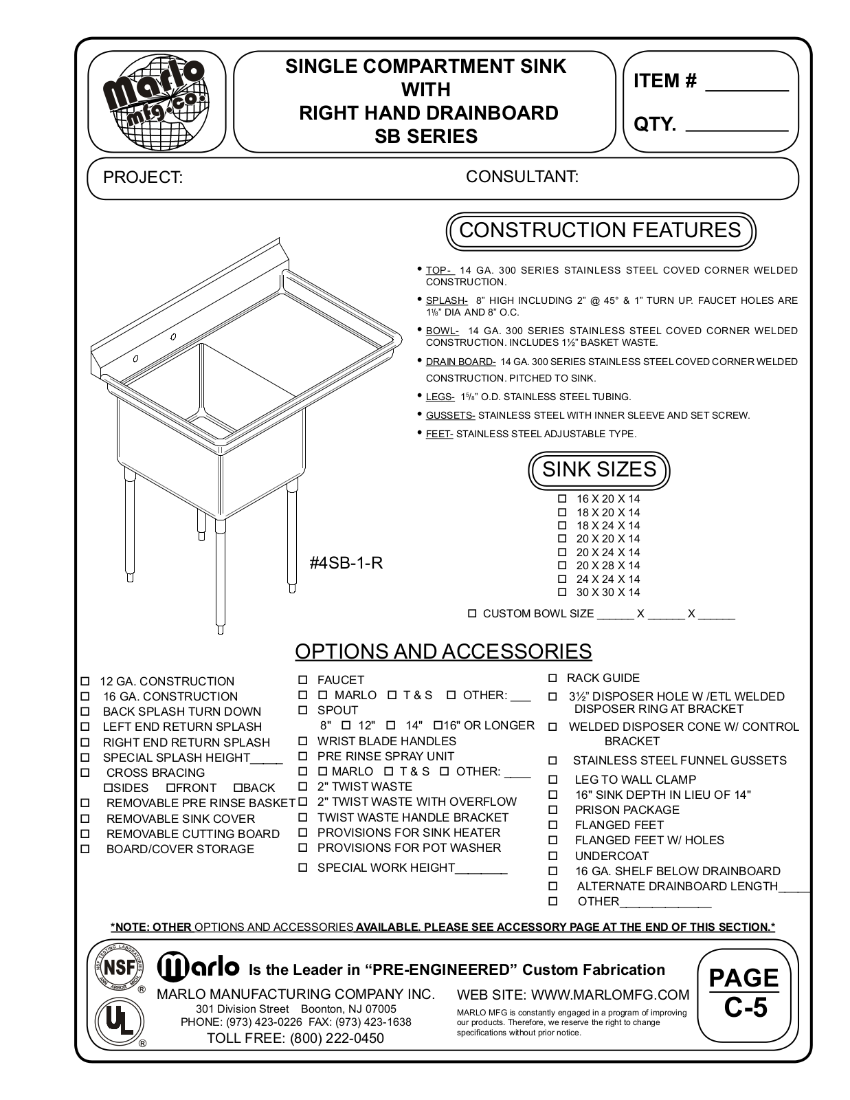 Marlo 4SB-1-1620-18R User Manual