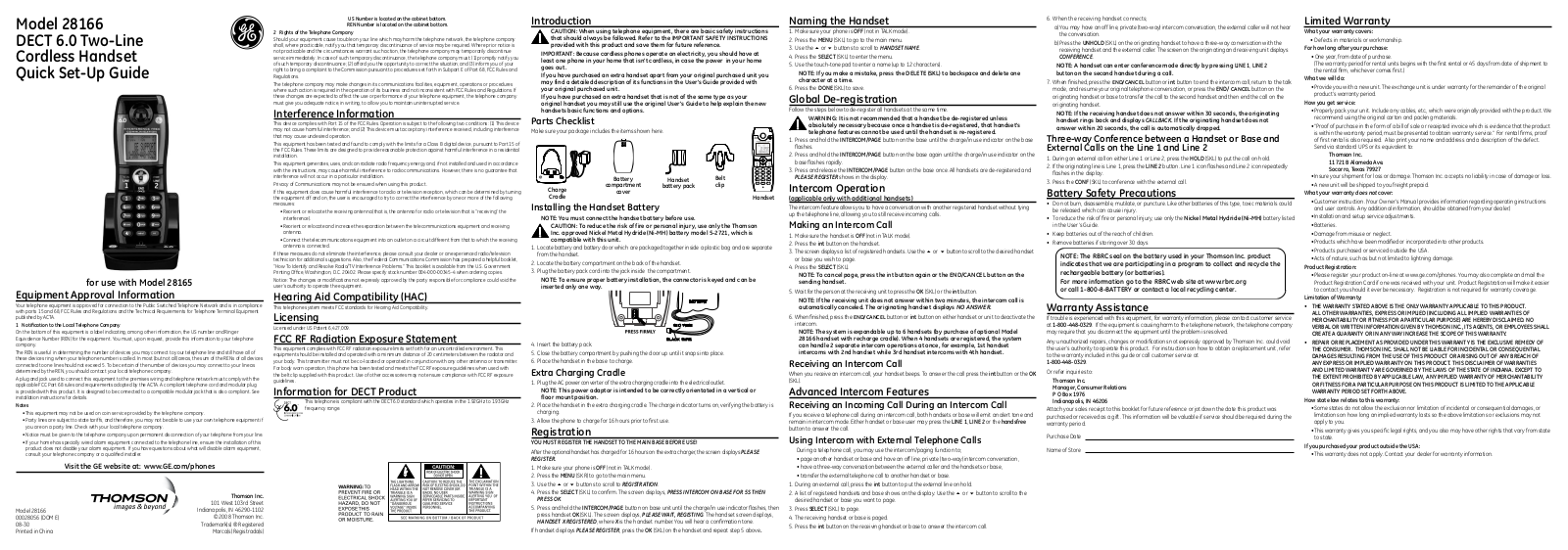 GE DECT 00028056 User Manual