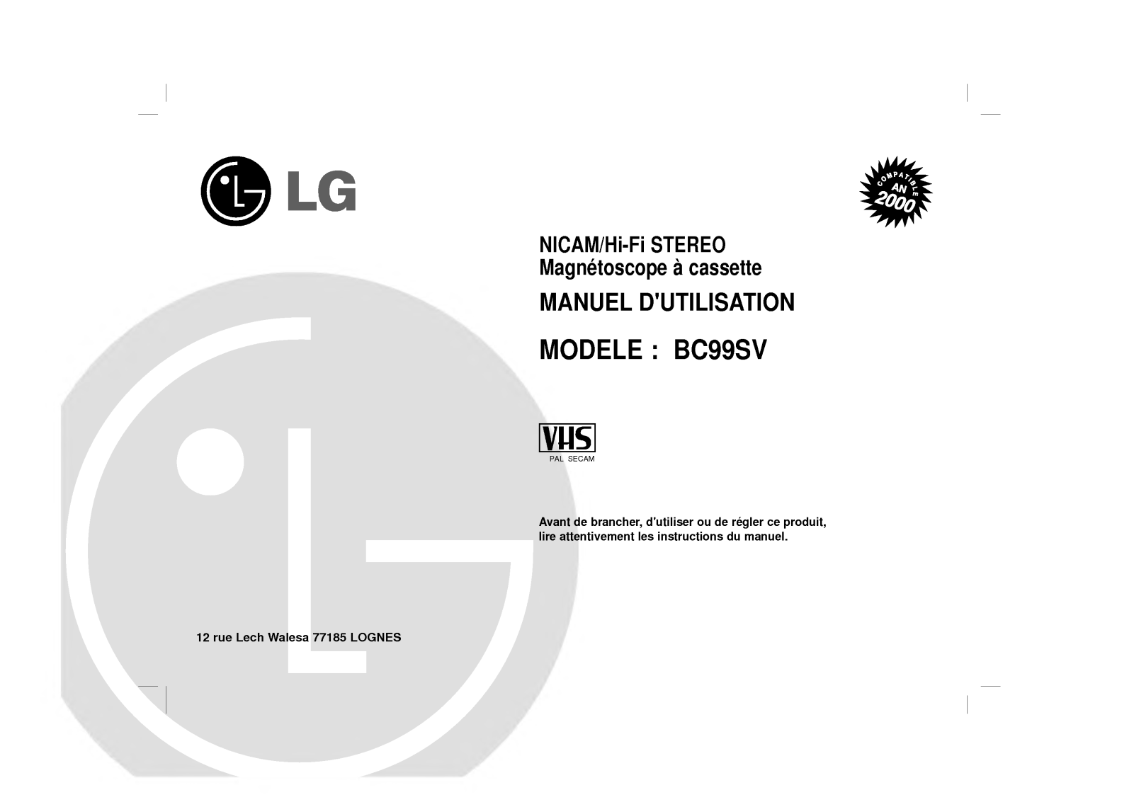 LG BC99SV User Manual