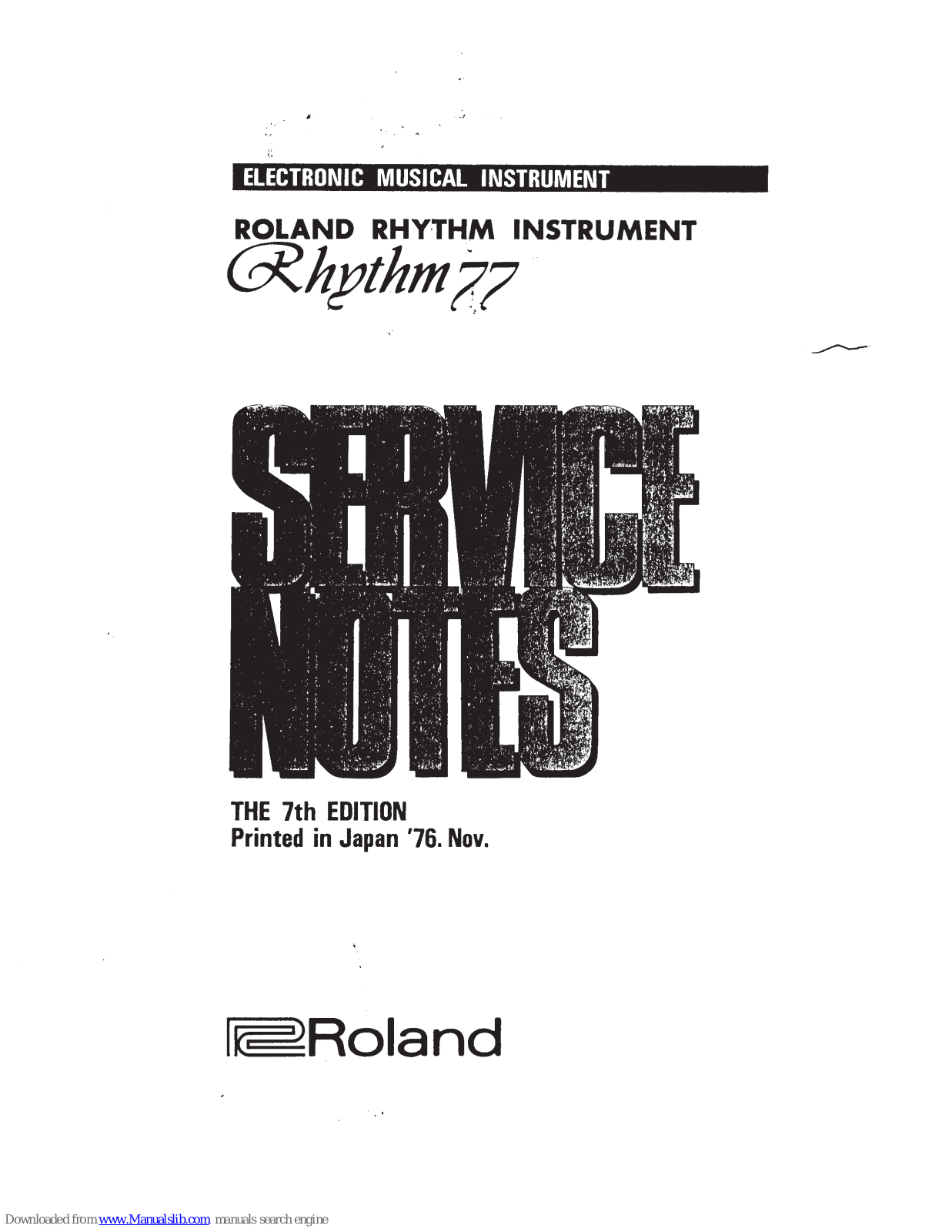 Roland Rhythm 77 Service Notes - ManualMachine.com