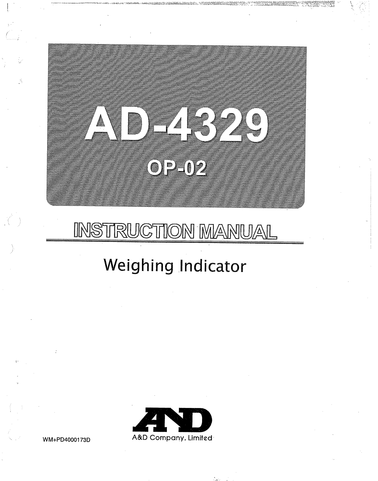 A&D AD-4329 User Manual