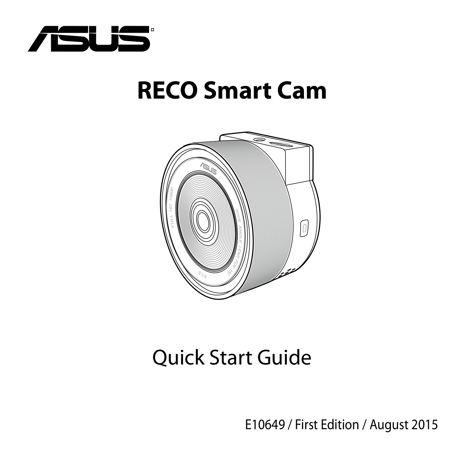 Asus RECO Smart Cam Quick Start Manual